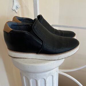 Dr. Scholl's Black Slip-On Sneakers with Tan Heel Tab